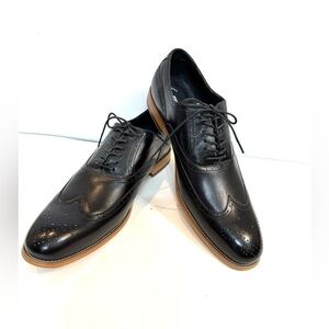 Men’s Stacy Adams Black Wingtip Oxford Dress Shoes NOS size 15 Wide